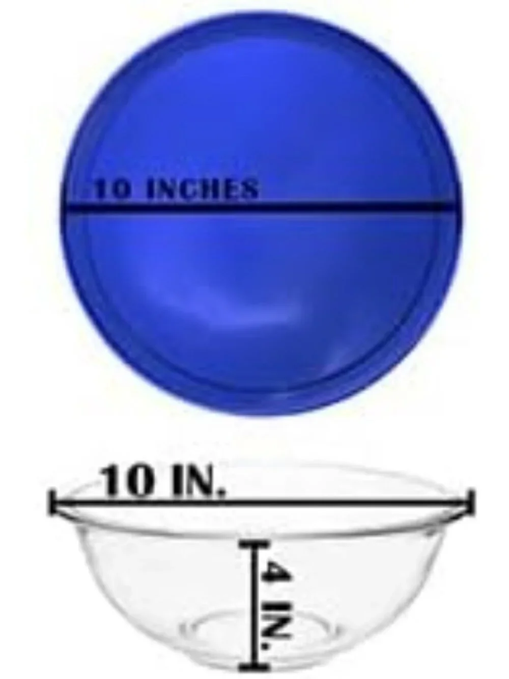2.5Qt Glass Mixing Bowl with Blue Lid | BPA-Free, Dishwasher Safe, Stain